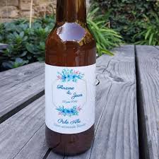 Besoin de belles étiquettes mariage, originales raffinées ? Etiquette Mariage Fleur Bieres Personnalisees