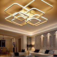 Modern Rounded Squares Led Ceiling Light Chandelier Warm Or Cool White 3 Different S Decoracao Com Espelhos Luminaria Teto Decoracao Sala De Estar E Jantar