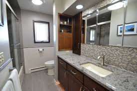 Ideas for making a small bathroom look bigger or creating more space in a small bathroom. Narrow Bathroom Renovation Transitional Bathroom New York By Revisions Interior Design Houzz