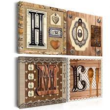 Chassis pour toile leroy merlin. Tableau Sur Toile En 4 Panneaux Decoration Murale Image Imprimee Cadre En Bois A Suspendre Il N Y A Pas De Lieu Comme La Maison 40x40 Cm 11 0008470 Leroy Merlin