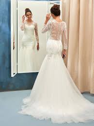 Gianni biniwillow long sleeve satin dress. White Round Neck Long Sleeves Open Back Mermaid Wedding Dresses Lace B Niceoo