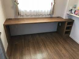 リビングダイニングにファミリーデスクを 大阪市城東区 オーダー家具 デスク 家具 リビングダイニング 集成材