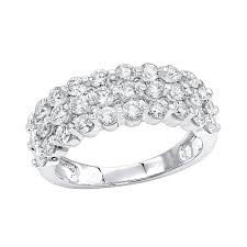 Customize your own engagement ring at glamira. Luxurman 14k Gold 3 Row Diamond Wedding Band For Women Anniversary Ring On Sale Overstock 18505582