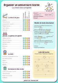 la check list complete pour organiser un anniversaire licorne organisation deco coloriage de noel rennes