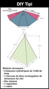 Tipi Diy Do It Yourself Facile Originel Pour Enfant A Faire Soi Meme Schema Pour Fabriquer Une Maison Cabnae Tipi Pour La Chamb Tipi Diy Tipi Fabriquer Un Tipi