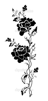 Black And White Vines Clipart Rose Silhouette Flower Silhouette Flower Pattern Drawing Flower Stencil