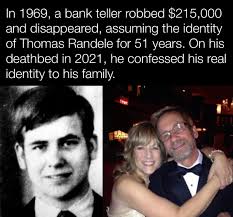 Ashley Randele's father, Thomas, was dying of lung cancer at the age of 71  when he revealed he once lived under another name. When she demanded to  know his real name, he