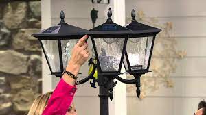 Deneve deluxe solar flag pole light. Energizer Solar 3 Head Lamp Post W Detachable Planter On Qvc Youtube