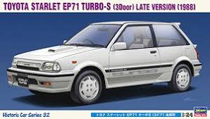 Gravure idols (グラビアアイドル, gurabia aidoru): Toyota Starlet Ep71 Turbos 3dr Late Type Model Car Hobbysearch Model Car Kit Store