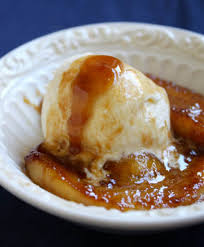 Steeping sliced bananas in fresh milk infuses this creamy banana custard with flavor from the inside out. Caramelized Rum Bananas And Ice Cream Christina S Cucina