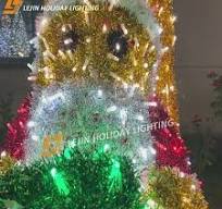 LED Outdoor Christmas Decoration IP65 Waterproof Santa Claus Moon Motif  Lights for Square