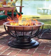Outdoor fire pit round 31 inch bowl wood burning fireplace antique bronze copper. Solid Hammered Copper Fire Pit With Lid Converts To Table Fire Pit With Lid Fire Pit Designs Fire Pit Sets