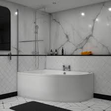 A bathtub shower combo is a great choice that will confine the room scenario and you can use it as a shower or a tub at the same time no matter how a bathtub shower is definitely an excellent option for people who have a health issue, flexibility trouble, and aging stuff. Corner Baths From 213 Space Saving Corner Baths Bathroom City