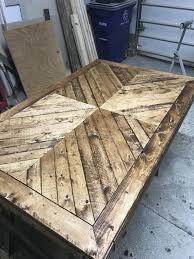Mirrored Chevron Table Chevron Table Pallet Dining Table Pallet Table Diy