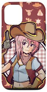 Amazon.com: iPhone 12/12 Pro Kawaii Anime Cowgirl Holding A Gun Rodeo Hat  Sheriff Badge Case : Cell Phones & Accessories