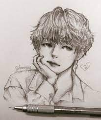 Vivid plum and space violet astro current dorm arrangement: Drawing Fanart Taehyung Requested By A Friend More Of My