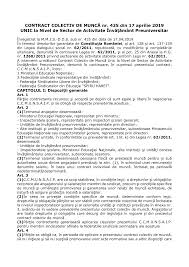 Contract colectiv de muncă unic înregistrat la mmjs cu data de 17.04.2019. Http Juridicisj Eu Ccm 20invatamant 20mmjs 20nr 20435 202019 Pdf