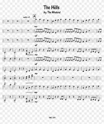 The hills is a song by canadian singer the weeknd. The Hills By The Weeknd Sheet Music Clipart 1537264 Pikpng