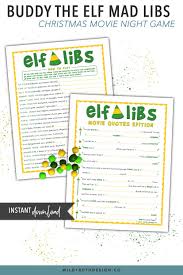 These worksheets are free to print or download. Buddy The Elf Mad Libs Hilarious Christmas Party Game Printable Wild Truth Design Co