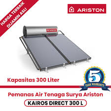 Sistem pemanas air tenaga surya termasuk tangki penyimpanan dan kolektor surya. Pemanas Air Solar Water Heater Ariston Kairos Direct 300 Liter Garansi Toko Online Perlengkapan Kamar Mandi Dapur