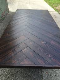 Asymetrical Herringbone Patterned Dining Table Pallet Dining Table Wooden Dining Room Table Table Top Design