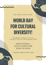 Pale Golden Globe World Day For Cultural Diversity Poster Diversity Poster World Days Cultural Diversity