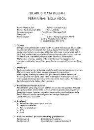 Maybe you would like to learn more about one of these? Silabus Permainan Bola Kecil Docx