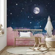 Sweet Moon Night Mural Wallpaper for Dreamy Rooms