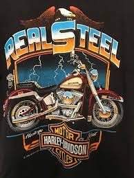 Vintage 1988 Real Steel Harley Davidson Tee Size L Etsy In 2021 Harley Davidson Harley Harley Davidson Posters