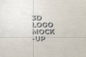 Free Psd Luminous 3d Logo Mockup In Black Wall