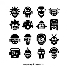 Black And White Cartoon Robot Head Download Abstract Head Icons For Free Robots Drawing Cartoon Design Vector Free