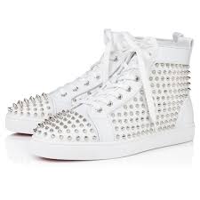 Louis Spikes White Calf leather - Men Shoes - Christian Louboutin