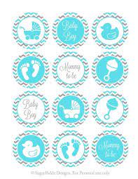 Grey And Blue Baby Shower Cupcake Toppers Printable Boy Baby Etsy Baby Shower Cupcake Toppers Baby Shower Stickers Baby Boy Shower