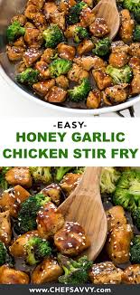 Honey Garlic Chicken Stir Fry 30 Minutes Chef Savvy Recipe Easy Honey Garlic Chicken Stir Fry Recipes Chicken Honey Garlic Chicken