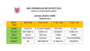 By the editorial board members of smk methodist girls ipoh,perak. Jadual Waktu Pdpr Untuk Smk Methodist Girls School Ipoh Facebook