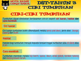 Bahan kalis air · menghalang kebasahan. Nota Dunia Sains Tahun 3 Ciri Ciri Tumbuhan Cikgu Zazol