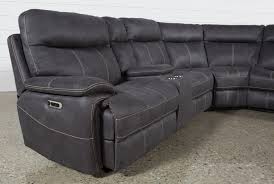 Denali Charcoal Grey 6 Piece Reclining Sectional W 2 Power Headrests Left Reclining Sectional Best Leather Sofa Power Reclining Sectional Sofa
