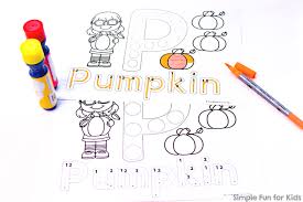 The collection of peppa pig 3 marker challenge for printing coloring page. P Is For Pumpkin Dot Marker Coloring Pages Simple Fun For Kids
