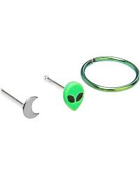 Multi Pack Alien Nose Rings 3 Pack 20 Gauge Spencer S Nose Ring L Shaped Nose Ring Body Jewelry Nose