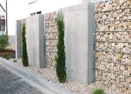 Diese Gabionenwand Dient Als Sichtschutz Sichtschutz Garten Vorgarten Ideen Gartengestaltung