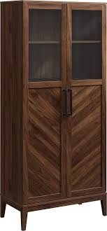 Just because they are called bookshelves, it doesn't mean you have to stick to displaying books on their shelves. Walker Edison Storage Armoire Bookcase Cabinet Dark Walnut Bbs68logbcdw Best Buy
