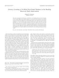 Tom and bonnie sawyer library databases and resources, at husson university. Pdf Literacy Learning Of At Risk First Grade Students In The Reading Recovery Early Intervention