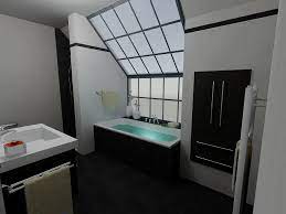 heb je een groot raam in je badkamer dan kan je perfect voor een donkere vloer kiezen blackandwhite bathroom badkamer donkere vloeren grote ramen