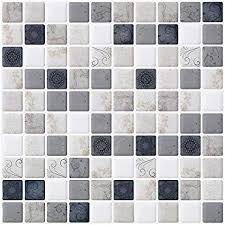 Carreaux adhésifs muraux peel & imp. Ecoart 3d Autocollant Mural Impermeable Auto Adhesif En Mosaique Avec Motif Pour La Salle De Bain Et Carreaux Adhesifs Carrelage Adhesif Carrelage Autocollant