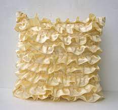 How big is a 14 inch fabric pillow? Shop Online For Handmade Light Yellow Satin Throw Pillows With Ruffles Amore Beaute