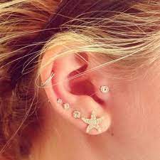 50 Cute Ear Piercing Ideas At Mybodiart Cute Ear Piercings Gold Bar Earrings Morganite Earrings Studs