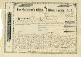 Tax Collector S Office Pima County A T 1892 Pima County Vintage Ephemera Tucson