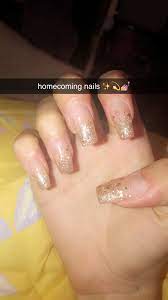 Gold Ombre Acrylic Homecoming Nails Homecoming Nails Acrylic Nails Homecoming Nails