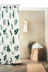 Patterned Shower Curtain White Leaves Home All H M Us White Shower Curtain Curtains Patterned Shower Curtain