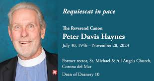 RIP: The Reverend Canon Peter Davis Haynes